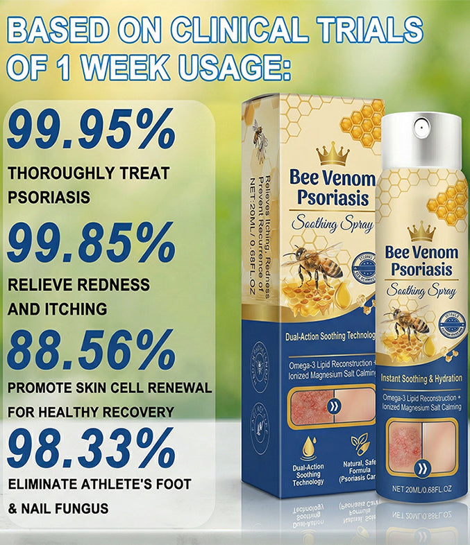 Advanced Recovery Mist: Triple-Active Relief for Psoriasis & Eczema-Prone Skin with Bee Venom & Omega-3【Free Tax】