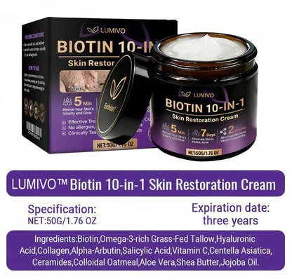 Made and Shipped from USA ✨LUMIVO™ Biotin 10-in-1 Skin Restoration Cream 🍀