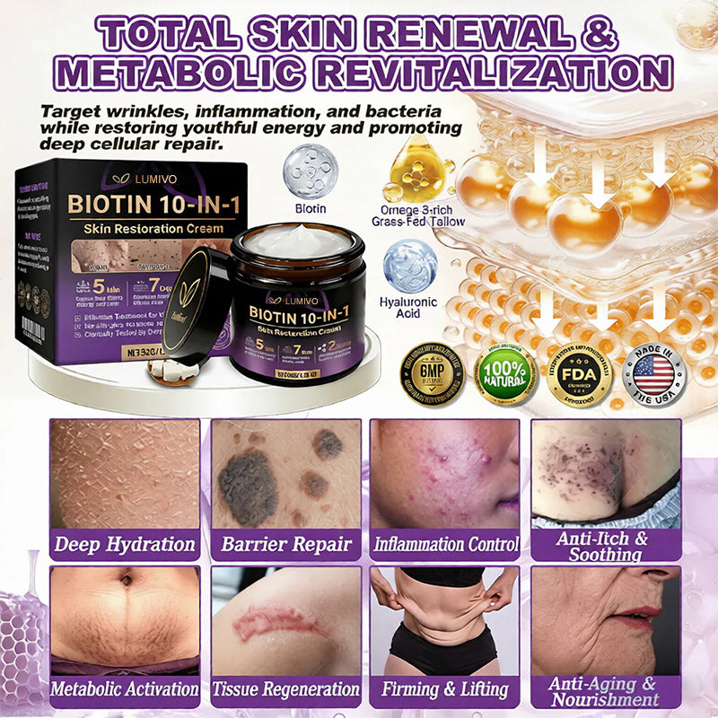 Made and Shipped from USA ✨LUMIVO™ Biotin 10-in-1 Skin Restoration Cream 🍀