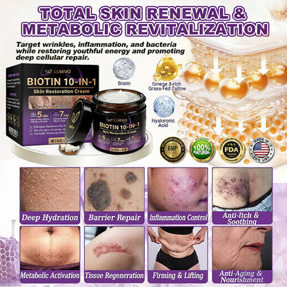 Made and Shipped from USA ✨LUMIVO™ Biotin 10-in-1 Skin Restoration Cream 🍀