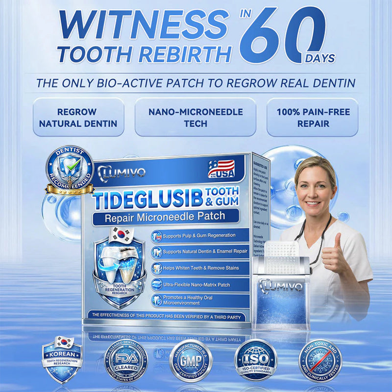 Next-Gen🦷LUMIVO™ 𝐓𝐢𝐝𝐞𝐠𝐥𝐮𝐬𝐢𝐛 𝐓𝐨𝐨𝐭𝐡 & 𝐆𝐮𝐦 𝐑𝐞𝐩𝐚𝐢𝐫 𝐌𝐢𝐜𝐫𝐨𝐧𝐞𝐞𝐝𝐥𝐞 𝐏𝐚𝐭𝐜𝐡 | 𝐀𝐝𝐯𝐚𝐧𝐜𝐞𝐝 𝐒𝐭𝐞𝐦-𝐂𝐞𝐥𝐥 𝐀𝐜𝐭𝐢𝐯𝐚𝐭𝐢𝐨𝐧 𝐓𝐞𝐞𝐭𝐡 𝐒𝐭𝐫𝐢𝐩𝐬(🦷𝐑𝐞𝐛𝐮𝐢𝐥𝐝 𝐄𝐧𝐚𝐦𝐞𝐥 & 𝐃𝐞𝐧𝐭𝐢𝐧 • 𝐒𝐭𝐫𝐞𝐧𝐠𝐭𝐡𝐞𝐧 𝐆𝐮𝐦𝐬 • 𝐄𝐫𝐚𝐝𝐢𝐜𝐚𝐭𝐞 𝐓𝐚𝐫𝐭𝐚𝐫 & 𝐎𝐝𝐨𝐫 • 𝐒𝐭𝐨𝐩 𝐓𝐨𝐨𝐭𝐡 𝐒𝐞𝐧𝐬𝐢𝐭𝐢𝐯𝐢𝐭𝐲)