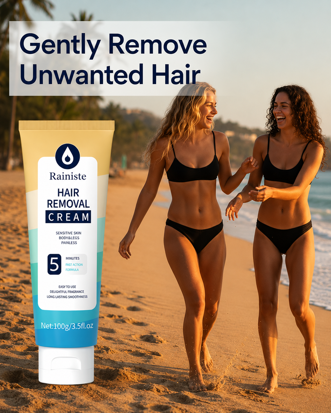 Rainiste™ Hair Removal Cream for Men & Women – Sensitive Skin Formula