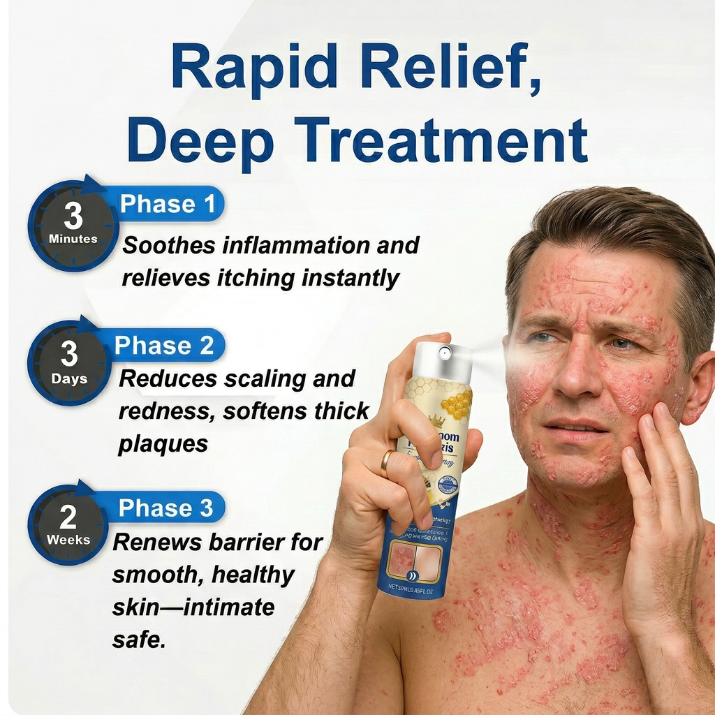 Advanced Recovery Mist: Triple-Active Relief for Psoriasis & Eczema-Prone Skin with Bee Venom & Omega-3【Free Tax】