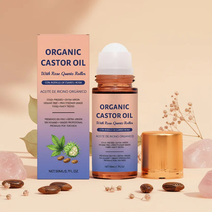 Organic Golden Castor Oil Roll-On with Rose Quartz